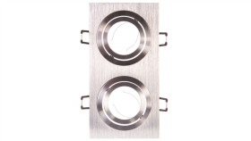 Sufitowa Oprawa Punktowa Morena, Ip20, Kwadrat, 2 Oczka, Inox