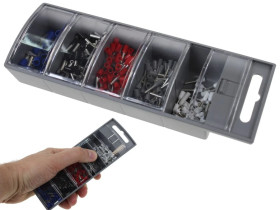 Tulejki izolowane 0,5-2,5 / zestaw walizkowy tulejek / końcówka tulejkowa izolowana 0,5-0,75-1,0-1,5-2,5 / 400 szt. / 006326