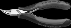 35 42 115 ESD Precision electronics gripping pliers, 45° fl-round, ESD