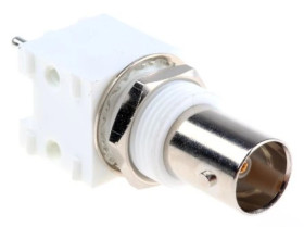 Złącze BNC, 75, 0 to 1GHz, Żeński, Przepust, Montaż na płytce drukowanej