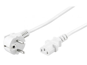 Kaltgeräte Anschlusskabel abgewinkelt 1,5 m, Weiß