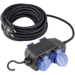 as - Schwabe 60673 Cable Extension 5m Black Rubber UV &amp; Oil Resistant