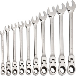 Zestaw kluczy płasko-oczkowych Zestaw kluczy trzpieniowych SAM 8 → 19 mm 10 szt. Stal chromowo-wanadowa