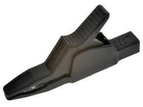 Krokodylek; AK2B 2540 I / 972405100; czarny; 85mm; wtykany (gniazdo bananowe 4mm); 32A; 1000V; bezpieczny; mosiądz niklowany; Hi