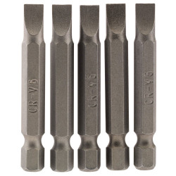 Draper 64273 6mm 1/4&quot; Hex Plain Slot Insert Bit 50mm Long x 5