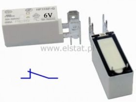 Przekaźnik 1 x styk rozwierny 6V 20A z konektorami