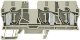 Through terminal block, spring balancer connection, 1.5-10 mm², 3 pole, 57 A, 8 kV, dark beige, 1767690000