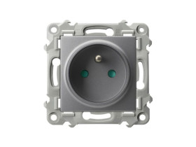 SZAFIR Gniazdo pojedyncze z uziemieniem z przesłonami szary mat GP-1ZZP/m/70 OSPEL
