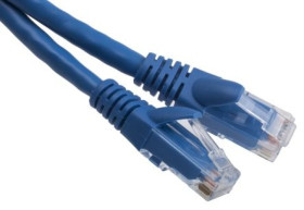 Kabel kategorii 6, Niebieski, Wtyk RJ45/męski RJ45dł.: 500mm, mat. koszulki: PVC