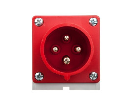 Wtyczka odbiornikowa 16A 4P 400V czerwona IP44 514-6
