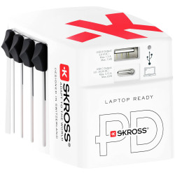 Skross 1302333 Travel Charger Powers Two USB Devices in 220&#x2B; Countries