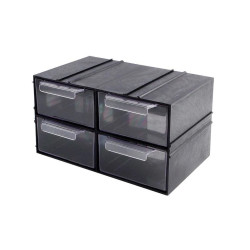 Magazynek szufladkowy modułowy 23x14x12.5cm, 4 szufladki, Konger PX4