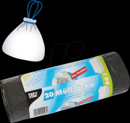 14196 PAPSTAR waste bag, drawstring, 20 pcs, 60 litres
