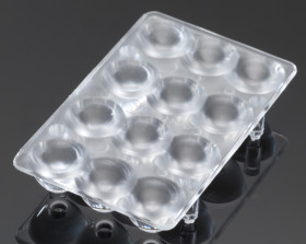 Soczewka LED Średni kąt 12-LEDowa 46.5 x 29.5 x 7.4mm, kąt widzenia 28 → 32°, do użytku z Cree XB-D, Cree XP-E,