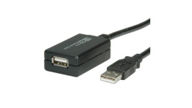 Przedłużacz Value Usb 2.0 Z Aktywnym Repeaterem, Czarny, 12 M