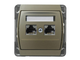 GAZELA Gniazdo komputerowe podwójne kat.6 ekranowane KRONE satyna GPK-2J/K6E/m/16/16 OSPEL