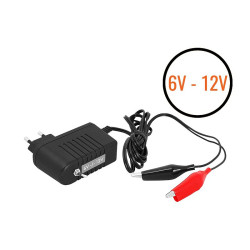 Ładowarka akumulatorów żelowych, AGM i kwasowo-ołowiowych 6V-12V/0,75A LED. / LxB420