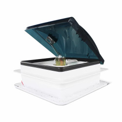 Okno dachowe 340mm 14" + LED 12 ANTI UV, przyciemniane, wentylator