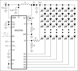 Six-String White LED Driver with Active Current Balancing for LCD Panel Applications