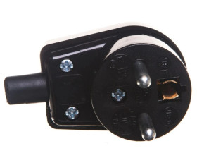 Wtyczka kątowa z uziemieniem 16A 250V czarna WB-6 3300-02