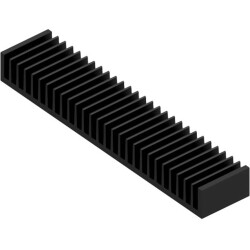 Extruded heatsink, (L x W x H) 50 x 250 x 28 mm, 0.9 to 0.28 K/W, black anodized, SK 49 50 SA