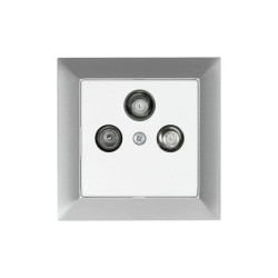 Premium Gniazdo abonenckie RTV satelitarne kolor srebrny GAPS-Pr SR