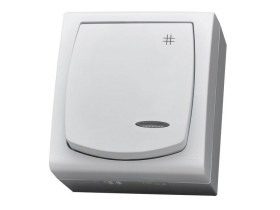 MADERA Wyłącznik krzyżowy z podświetleniem pomarańczowym biały ŁNH-4NS/00 OSPEL