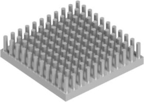 Pin heatsink, (L x W x H) 40 x 40 x 10 mm, 4.6 to 1.25 K/W, natural aluminum, 10006865