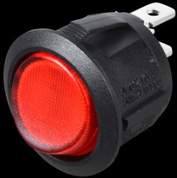 WS R13-112 SW RT Rocker switch, round, 1x ON/OFF, black/red