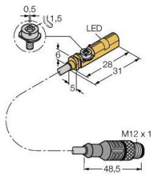 Czujnik pola magnetycznego Turck BIM-UNT-AP6X-0.3-RS4/3GD, 10 - 30 V, IP67, 1 szt.
