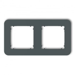 MINI Ramka uniwersalna podwójna zaokrąglona z tworzywa grafitowy mat 28MRTZ-2