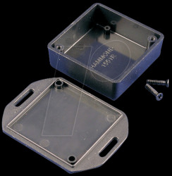 1551RFLBK Mini ABS housing, 50 x 50 x 20 mm, black, flanged