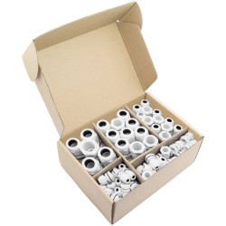 Quadrios 2102CA114 Cable Gland Set 60 Piece PA66 White Metric Reusable Box