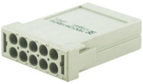 Socket contact insert, 10 pole, unequipped, crimp connection, with PE contact, 1758410000