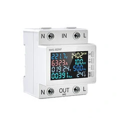 AC170-270V/63A Wifi Inteligentny Watomierz Amperomierz Cyfrowy Licznik Mocy Energii Tester Aplikacja Pilot Wydajność Częstotliwo
