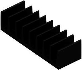 IC heatsink, (L x W x H) 6.3 x 19 x 4.8 mm, 54 K/W, black anodized, 10037005