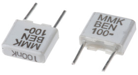 Kondensator foliowy 100nF 63 V ac, 100 V dc KEMET Poliester rozstaw: 5mm THT ±10