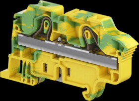 Protective conductor terminal, spring-clamp connection, 0.5-16 mm², 2 pole, 8 kV, yellow/green, 1SNK710150R0000
