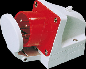 525-6D CEE panel plug, 400 V, 32 A, red