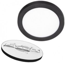 Plafon okrągły natynkowy / podtynkowy LED 2w1 12W 1350lm 4000K IP20 czarny XUDO