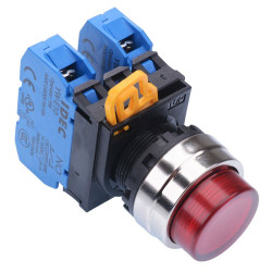 YW4L-A2E20Q0R Red 22mm Metal Bezel Maintained Push Button Switch 2NO IP65 IDEC