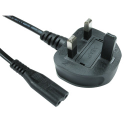 TruConnect 16-1724 1.8m UK Plug IEC C7 (figure 8) Black Mains Lead