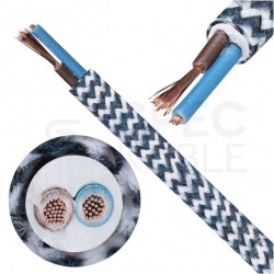 Przewód prądowy H03VV-F / OMY 300V 2x0,75 kabel w oplocie jodełka grafitowa linka