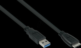 UK30P-AMB-010S USB 3.0 cable, USB-A connector to Micro USB-B connector, 1.0 m