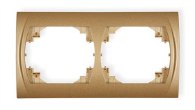 Logo Ramka Pozioma Podwójna Złoty Metalik 8Lrh-2