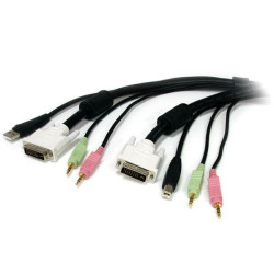 Kabel KVM, dł. 1.8m, 2 x jack stereo 3,5 mm; DVI-I Dual Link; USB A - 2 x jack stereo 3,5 mm; DVI-I Dual Link; USB B,