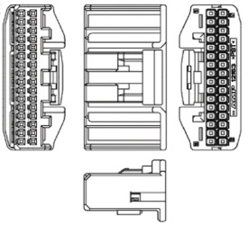 Obudowa złącza 24-pinowe 3-rzędowe raster: 2.2mm TE Connectivity Męski Montaż na kablu MULTILOCK 025/090 II Złącze PCB