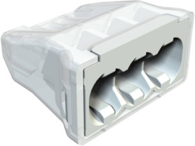 Socket terminal, 3 pole, 0.5-2.5 mm², clamping points: 3, light gray, 24 A, 2054485