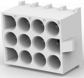 Pin header, 12 pole, pitch 6.35 mm, straight, white, 350713-1