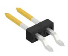 Pin header, 2 pole, pitch 2 mm, straight, black, 10063863